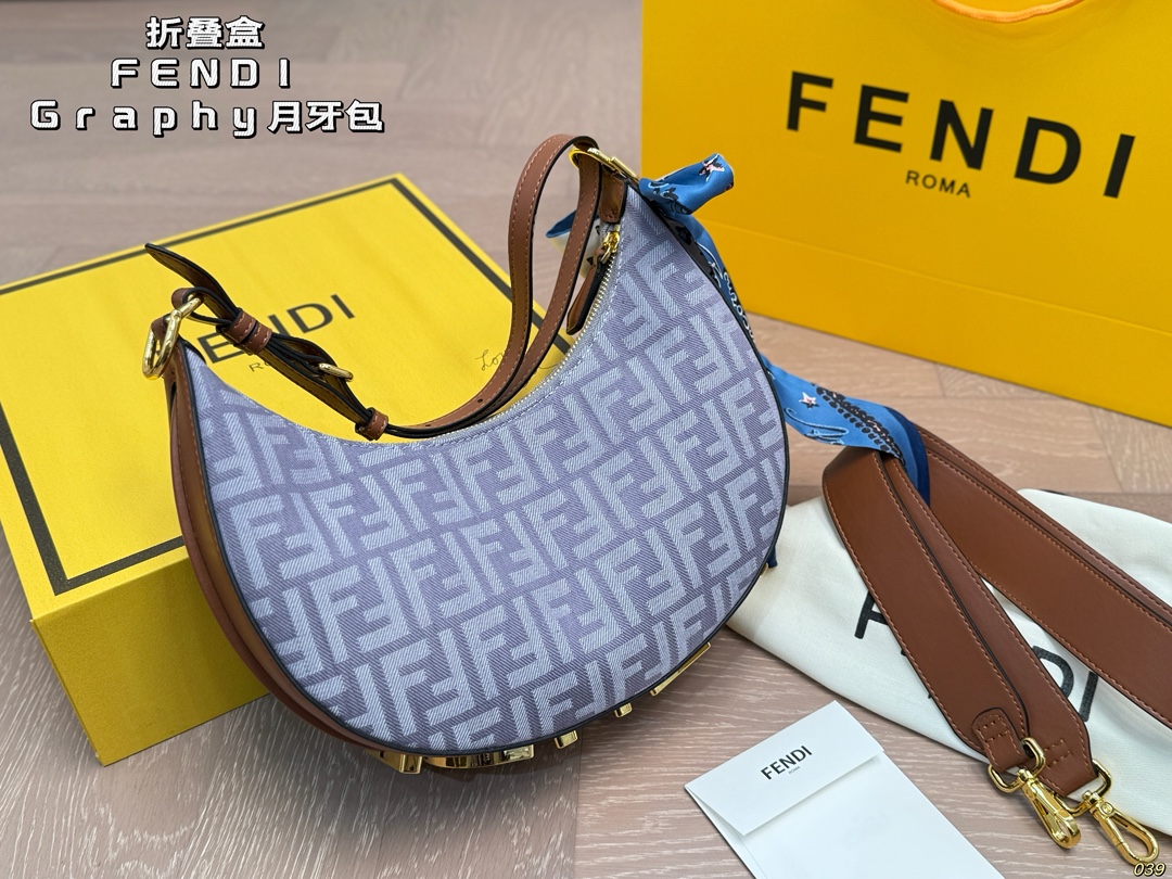Fendi Graphy Crescent Bag - Image 1
