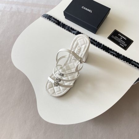 Chanel 6P Camellia Chunky-Heel Sandals - Image 4