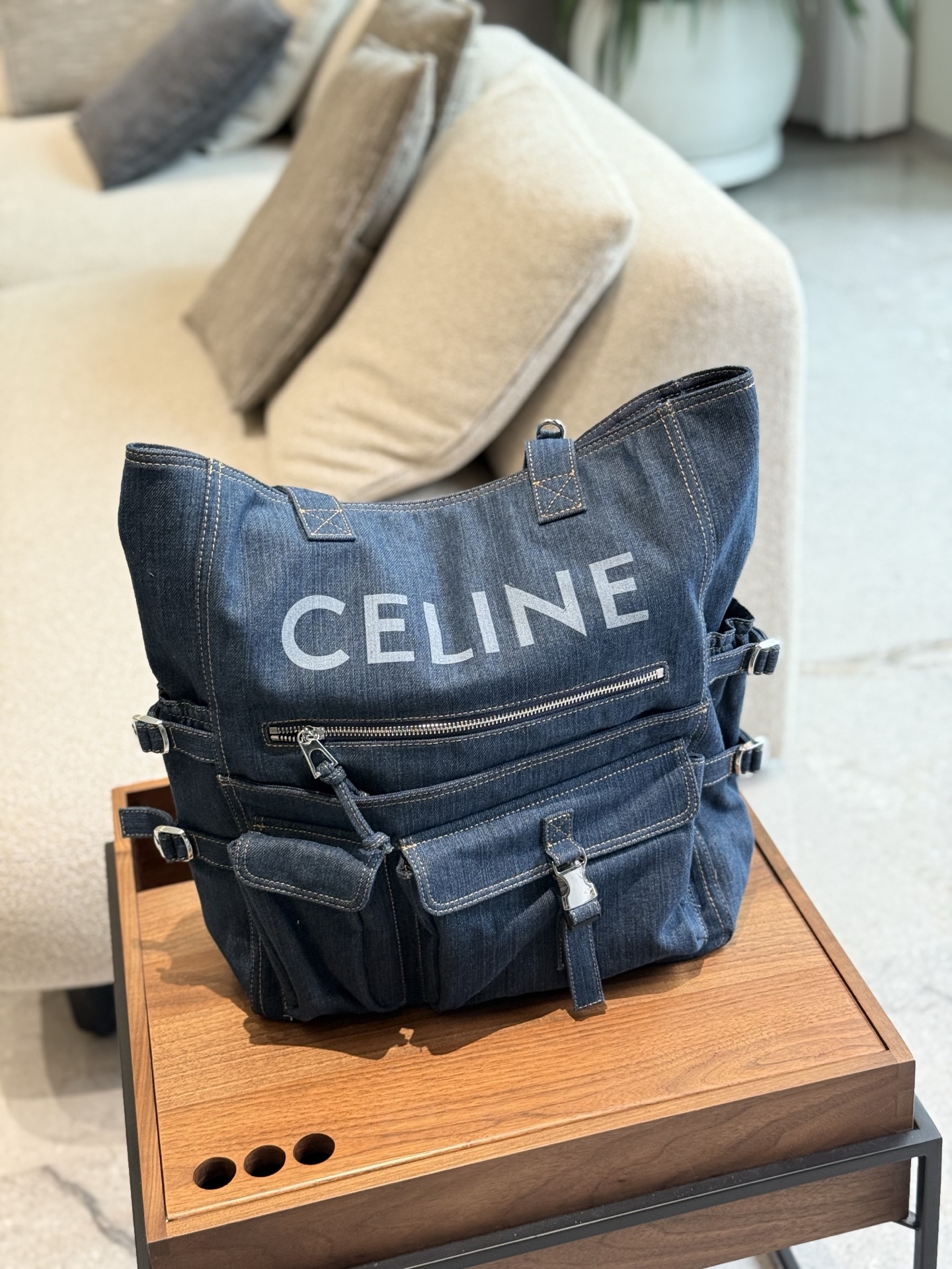 Celine Denim Tote Bag - Image 9