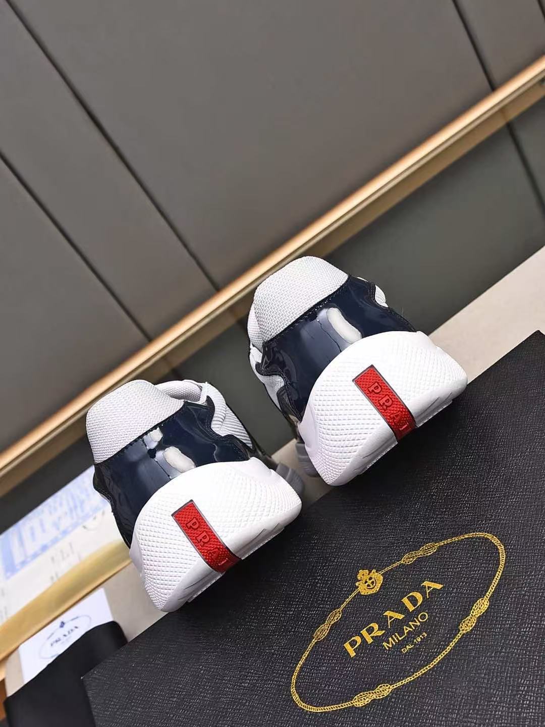 Prada Men Shoes Dark Blue - Image 6