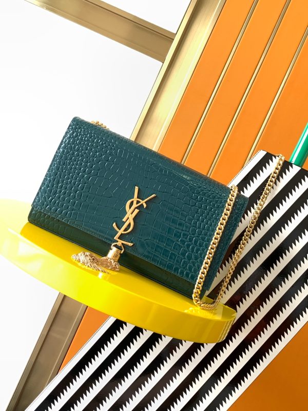 YSL Kate 24cm Crocodile Pattern Bag - Top Quality