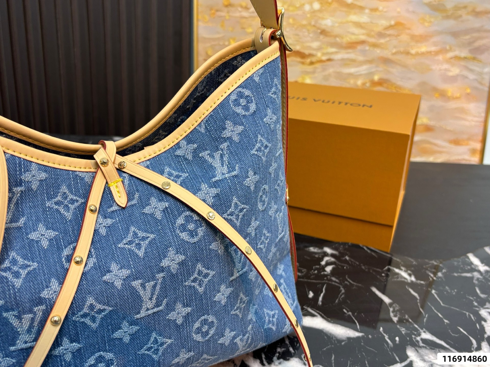 LV CarryAll MM Monogram Denim Bag - Image 2