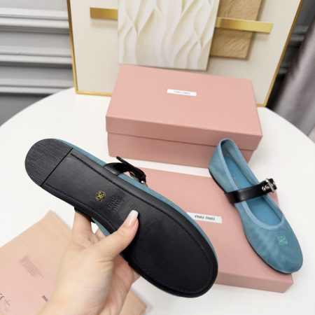 MIU MIU Anise Mesh Fabric Ballerinas - Image 9