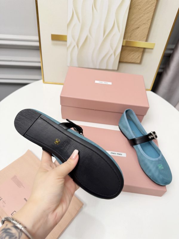 MIU MIU Anise Mesh Fabric Ballerinas