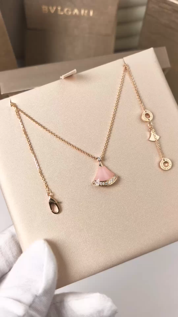 Bulgari Limited Edition Cherry Blossom Pink Dress Necklace