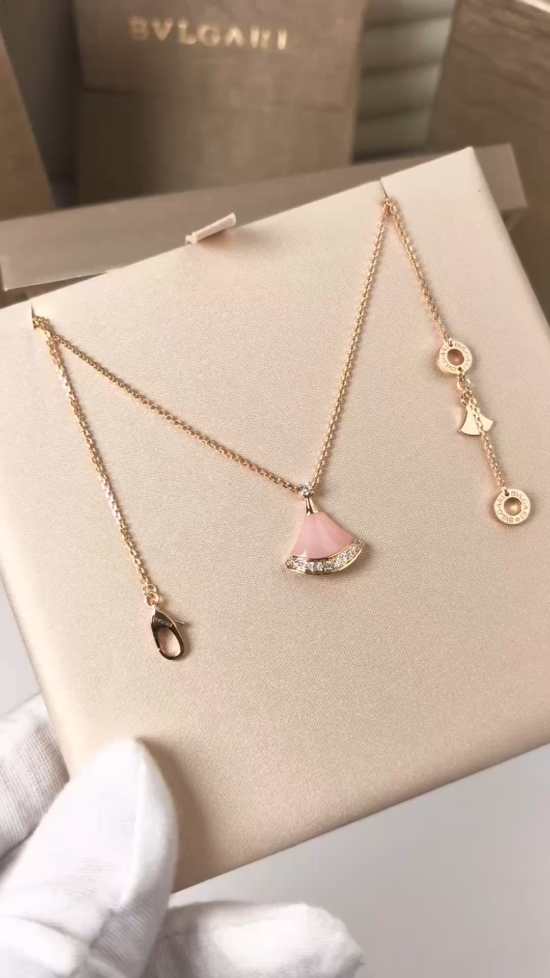 Bulgari Limited Edition Cherry Blossom Pink Dress Necklace - Image 2