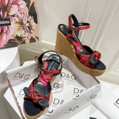 Dolce & Gabbana Hemp Rope Wedge Sandals - Image 4