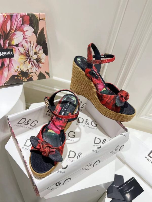 Dolce & Gabbana Hemp Rope Wedge Sandals