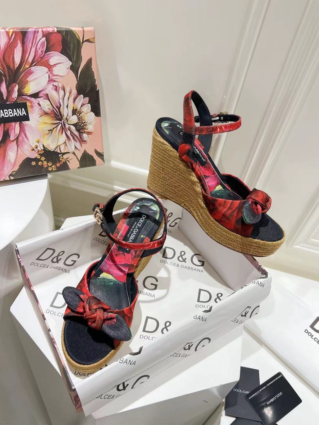 Dolce & Gabbana Hemp Rope Wedge Sandals - Image 4