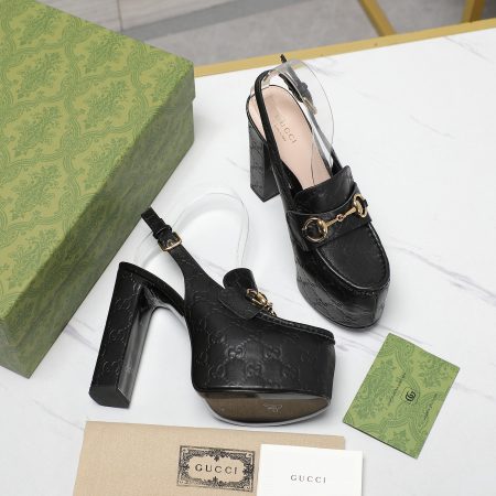 Gucci Horsebit Loafer 135MM Platform Slingback Pumps - Image 16