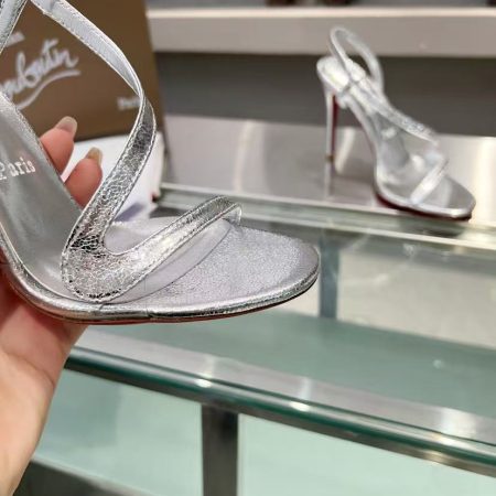 Christian Louboutin Rosalie Heels Silver - Image 7
