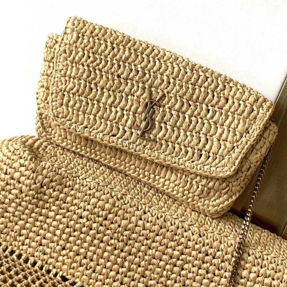 YSL Saint Laurent Raffia Icare Shopping Tote Bag - Image 6