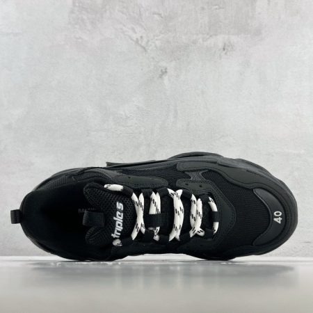 Balenciaga Triple S Clear Sole Sneakers Black Mirror Version 10A - Image 4