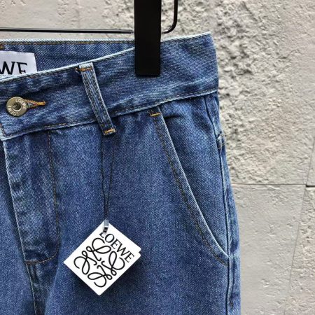 Loewe Anagram Baggy Jeans in Denim Blue - Image 4