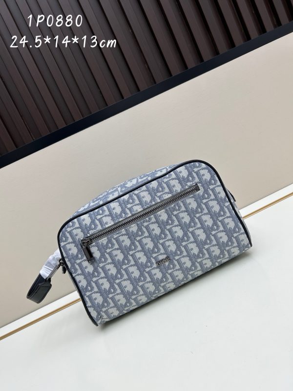 Dior Oblique Double Zipper Closure Bag