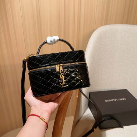 YSL Saint Laurent Patent Leather Cosmetic Bag - Image 2