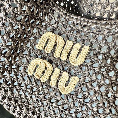 Miu Miu Raffia-effect Woven Shoulder Bag 10A - Image 5