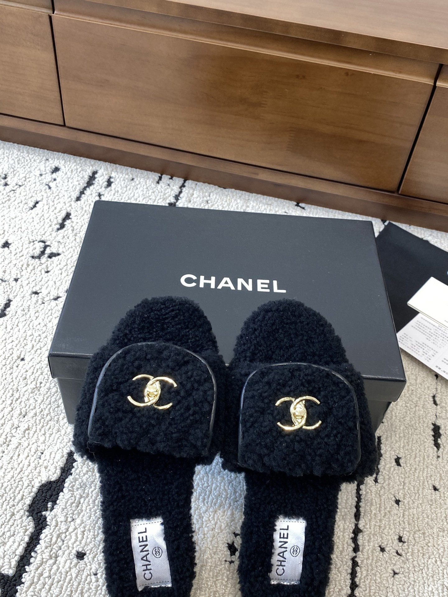 Chanel Fall/Winter Fur-Lined Slippers - Image 1