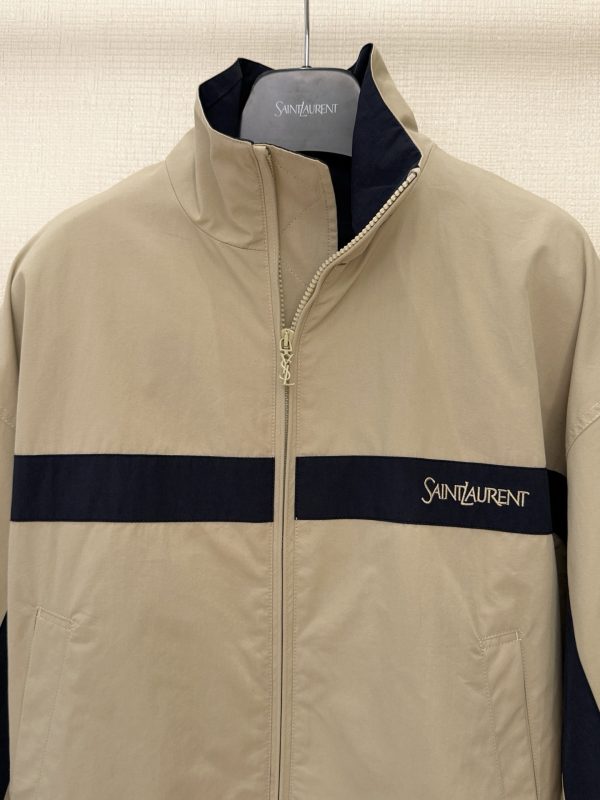 Saint Laurent YSL Jacket in Cotton in Beige