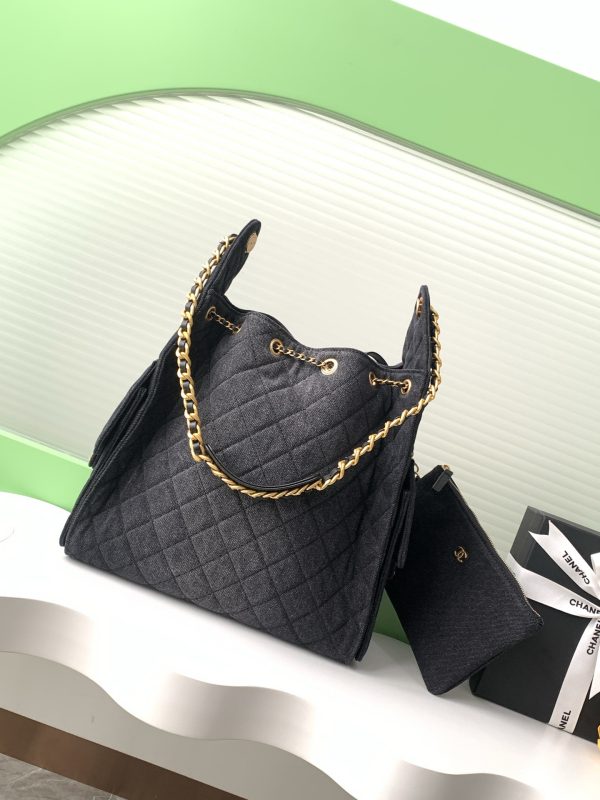 Chanel 25P Hobo Medium Handbag Denim & Gold-Tone Metal