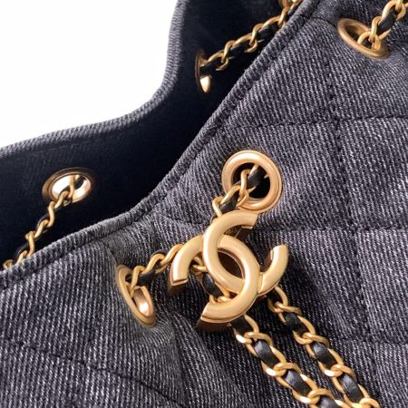 Chanel 25P Hobo Medium Handbag Denim & Gold-Tone Metal - Image 5