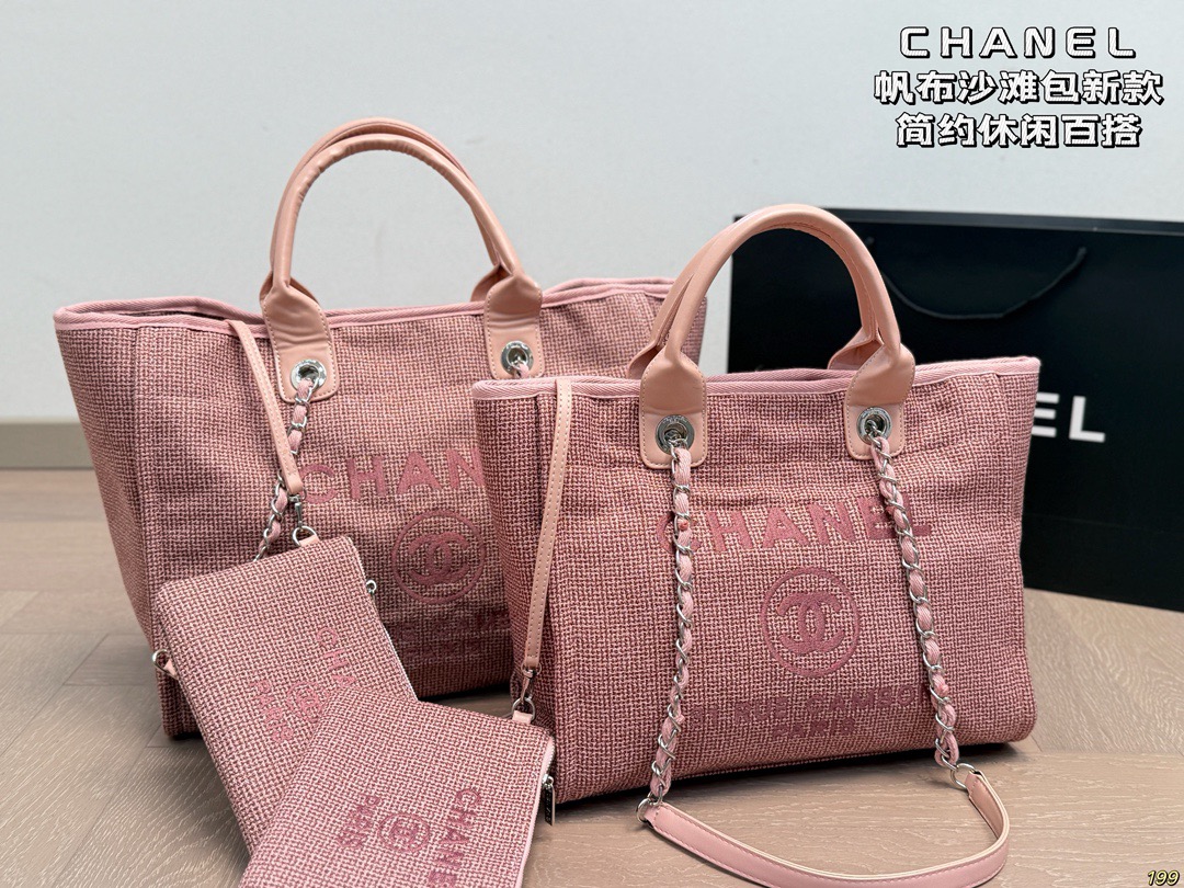 Chanel Canvas Beach Bag - Image 8
