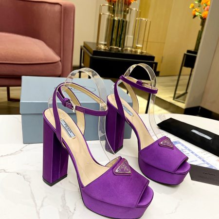 Prada Buckle Square-Heel Sandals - Image 5