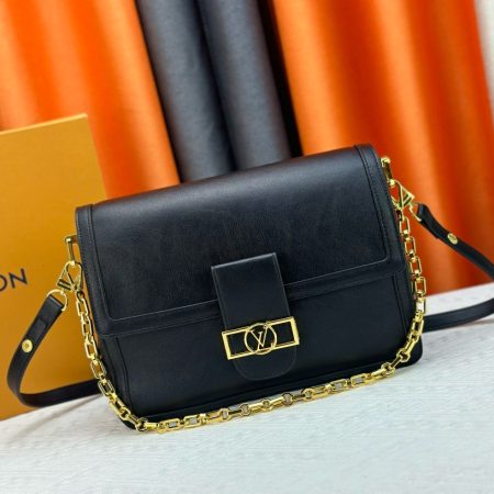 LV Smooth Dauphine MM Black Bag - Image 1