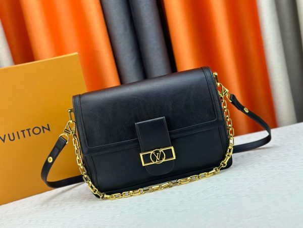LV Smooth Dauphine MM Black Bag