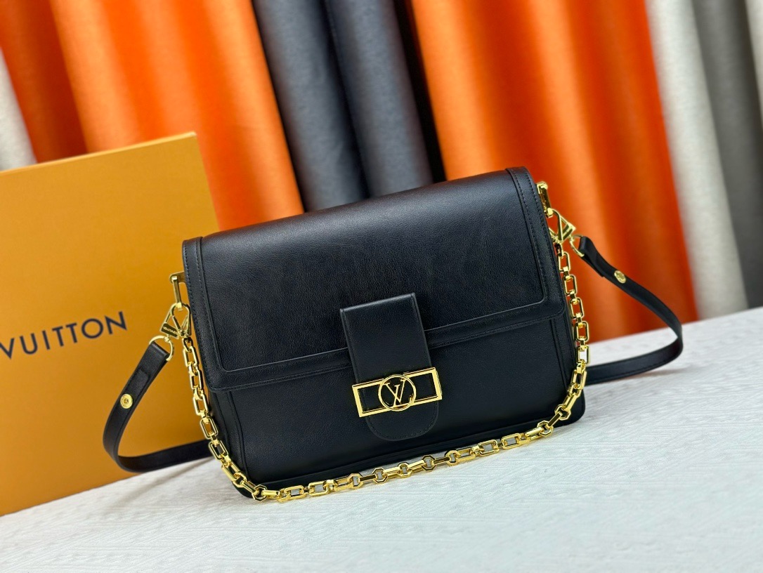 LV Smooth Dauphine MM Black Bag - Image 1