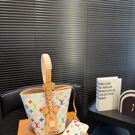 LV Takashi Murakami White Sancai BB Bucket Bag - Image 1