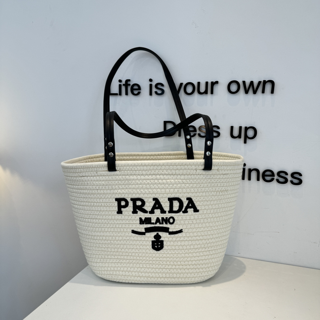 Prada Woven Tote Bag - Image 7