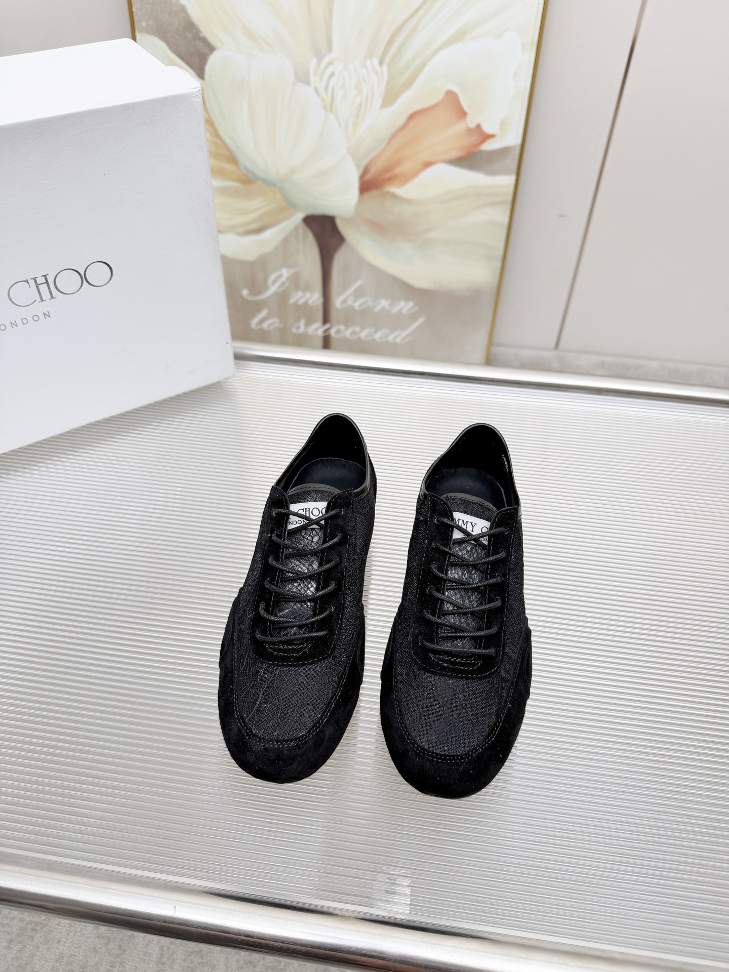 Jimmy Choo Sunny F Lace Sneakers - Image 1