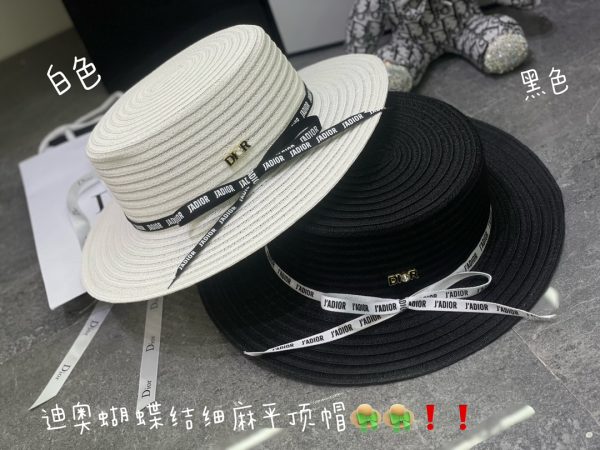 DIOR Flat-Brimmed Straw Hat