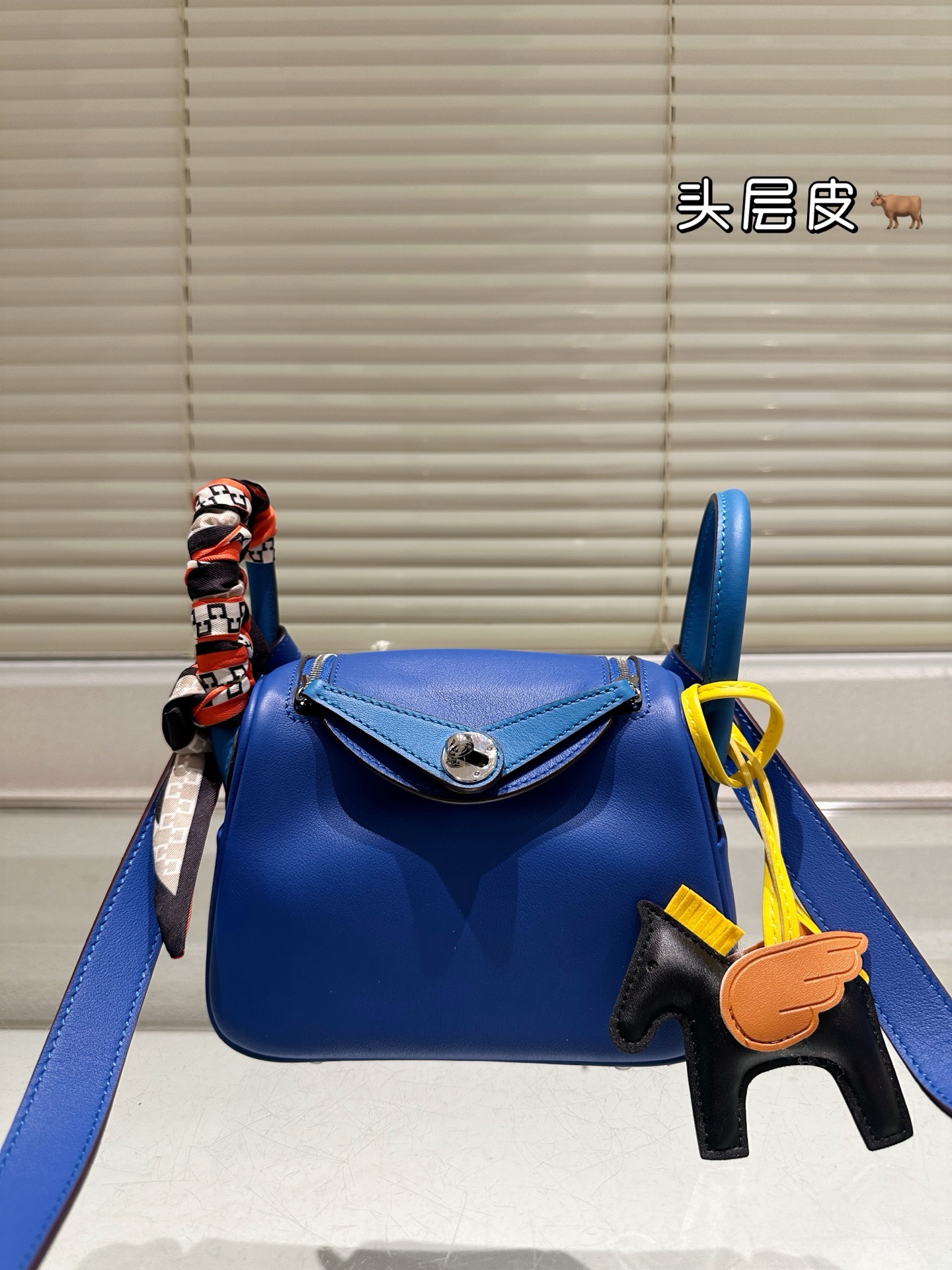 Hermes mini Lindy colorblocked silver buckle bag - Image 4
