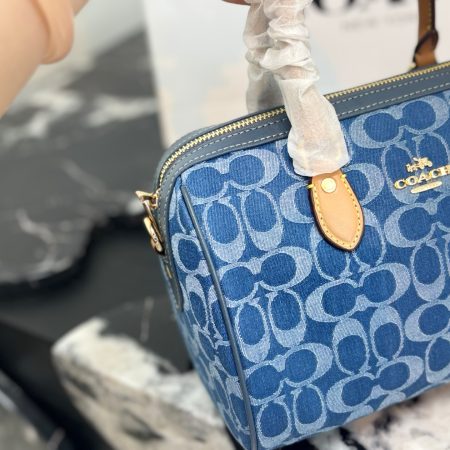 Coach Denim Mini Boston Bag - Image 5