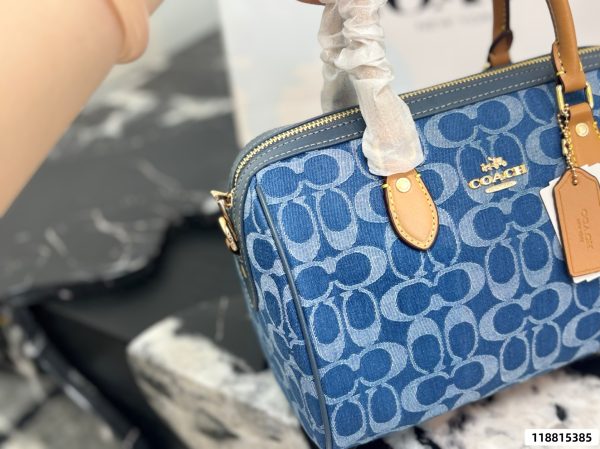 Coach Denim Mini Boston Bag