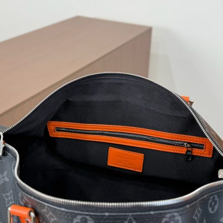 LV Keepall Bandoulière 45 Monogram Eclipse Sunrise Orange Bag - Image 9