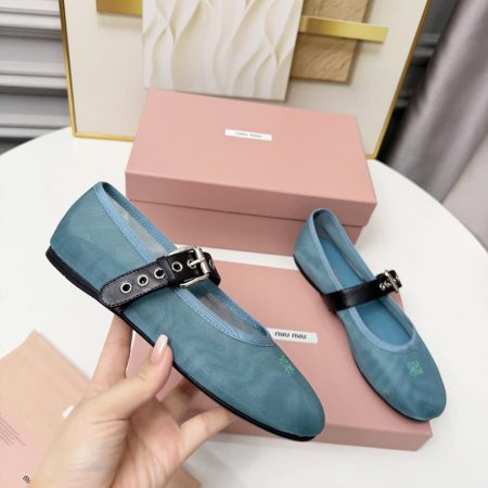 MIU MIU Anise Mesh Fabric Ballerinas - Image 2