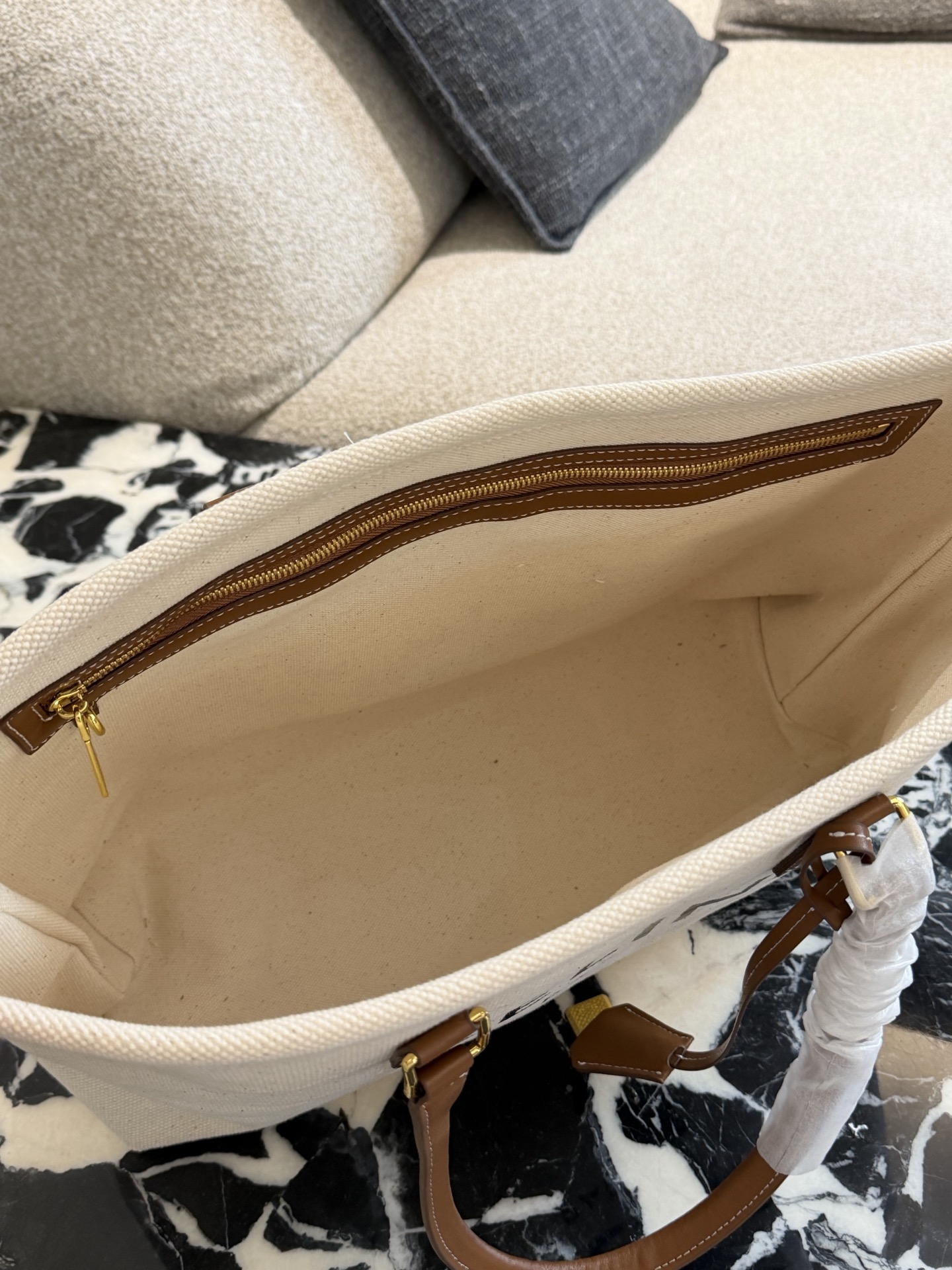 Celine Denim Canvas Tote Bag - Image 4