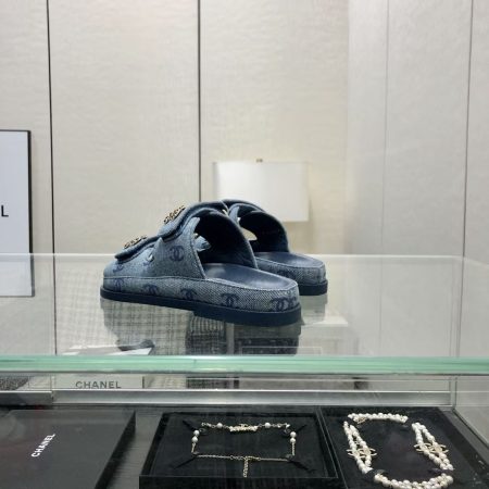 Chanel Denim CC Sandals Mules - Image 7
