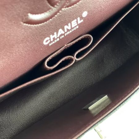 CHANEL Classic Double Flap Quilted Caviar Silver Top Quality - Image 5