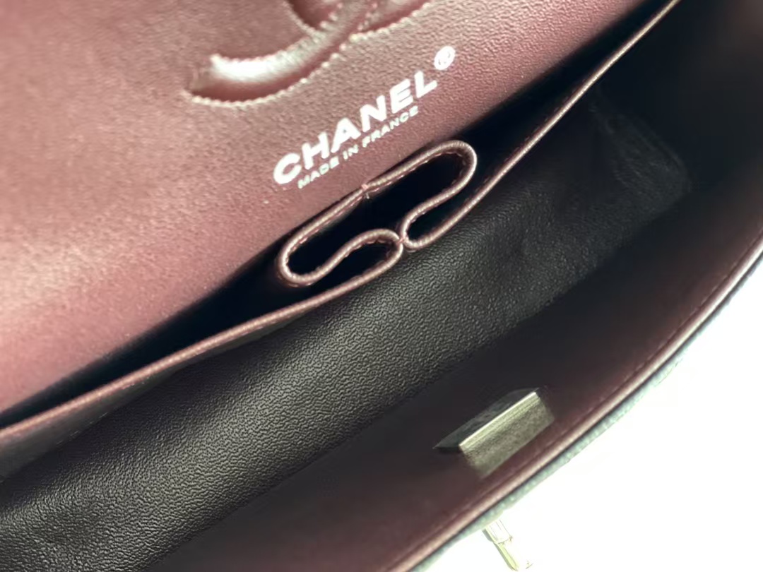 CHANEL Classic Double Flap Quilted Caviar Silver Top Quality - Image 5
