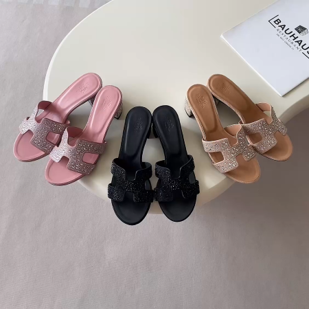 Hermès Rhinestone High-Heel Sandals