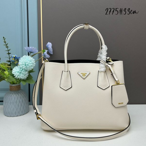 Prada Saffiano Double Medium Handle Bag