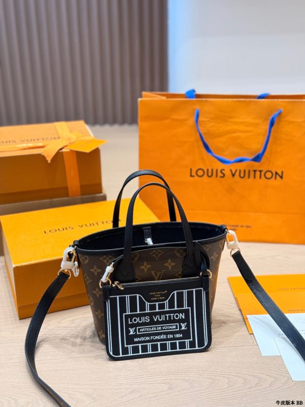LV Neverfull BB Bandouliere Inside Out Tote Bag