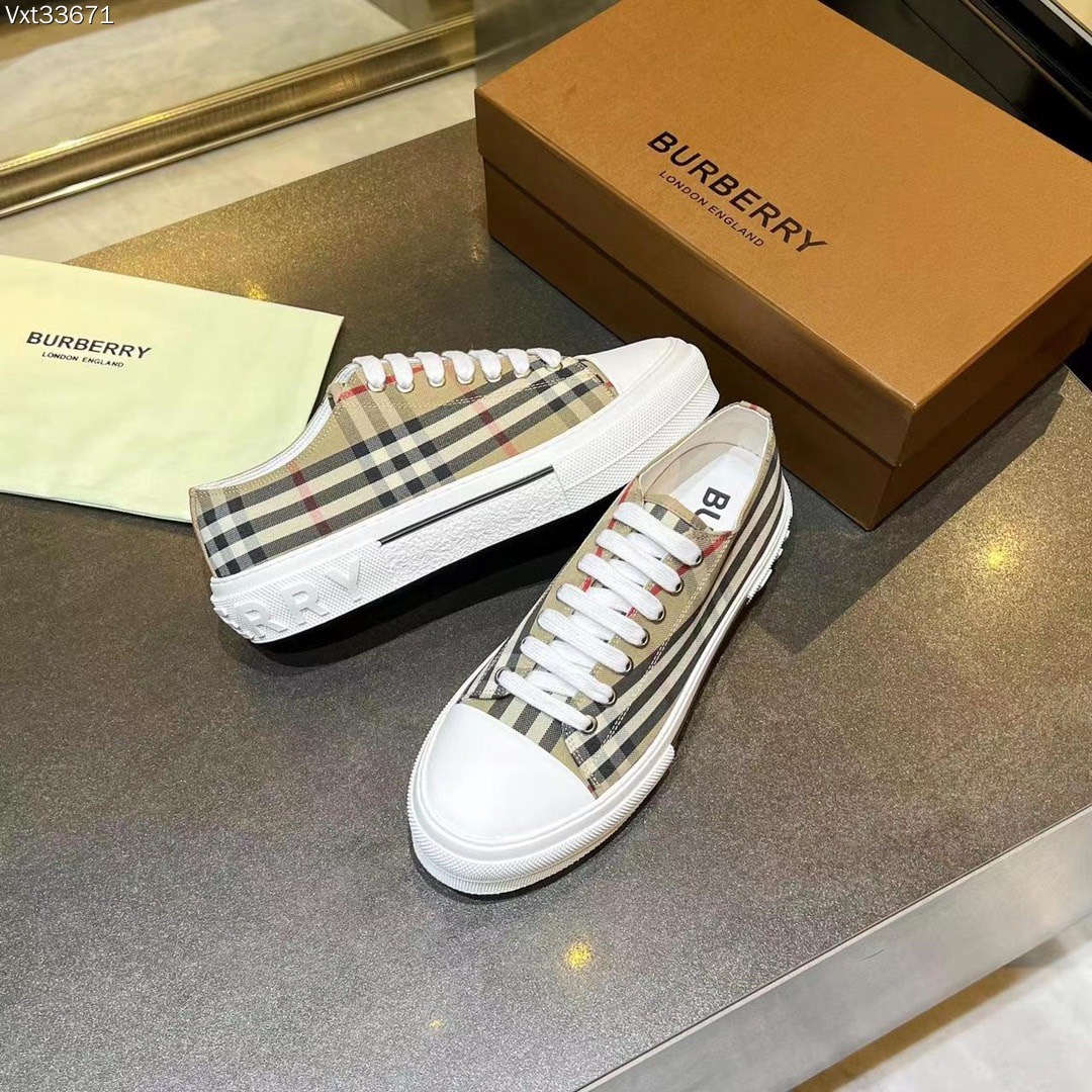 Burberry Men's Jack Check Low Top Tennis Sneakers - Image 4