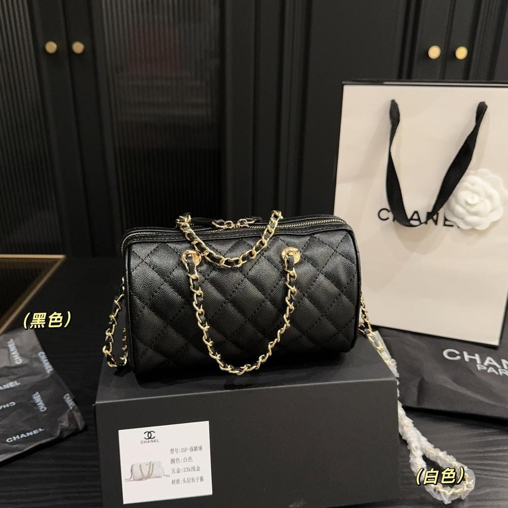 Chanel Caviar Boston Bowling Bag - Image 4