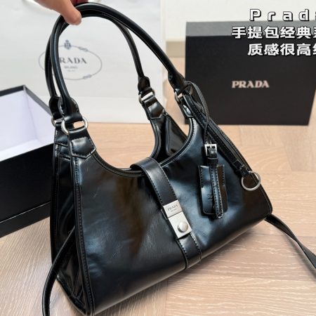 Prada push-lock Leather Tote Bag - Image 4