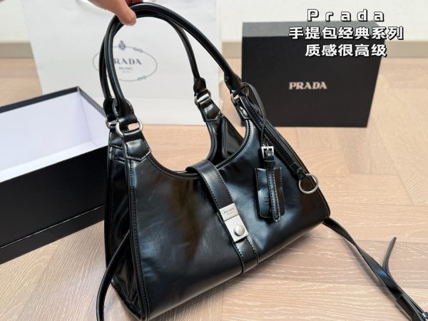 Prada push-lock Leather Tote Bag